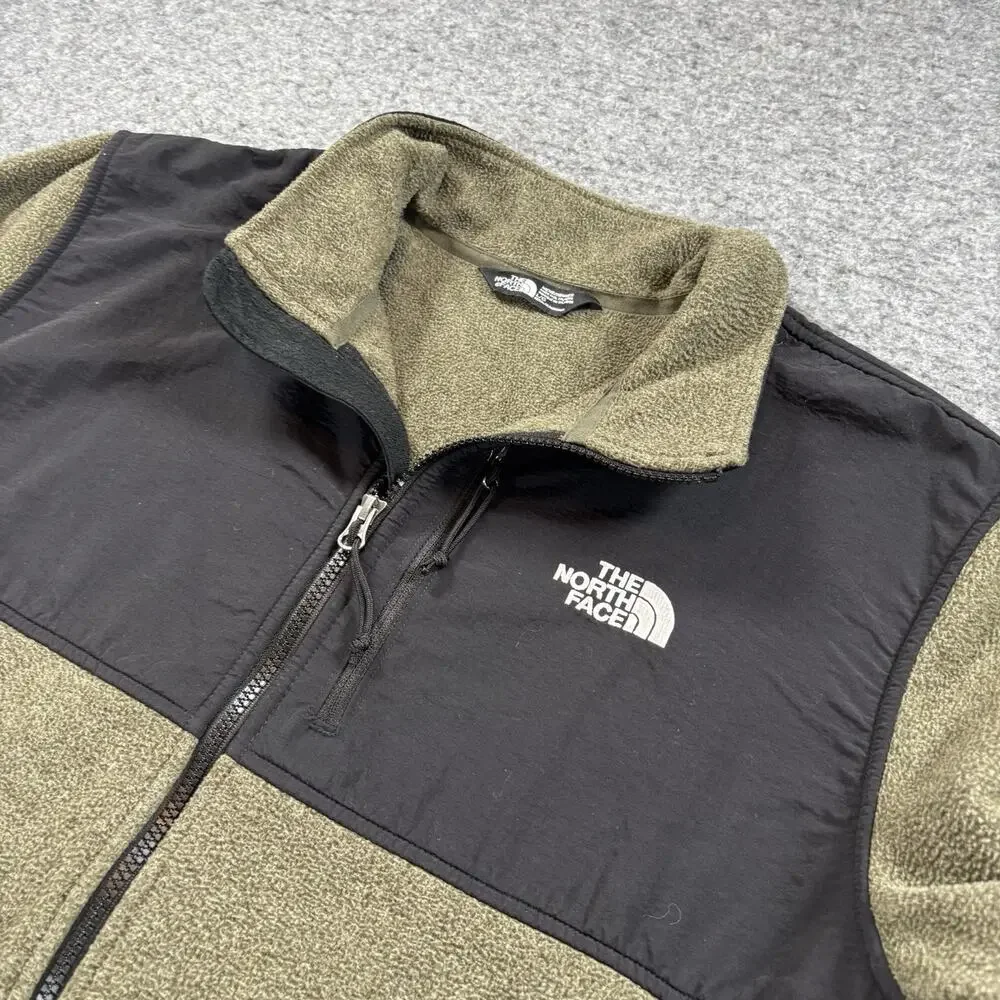 The North Face Tundra 300wt Full Zip Fleece Jacket Mens Large Olive Green Black